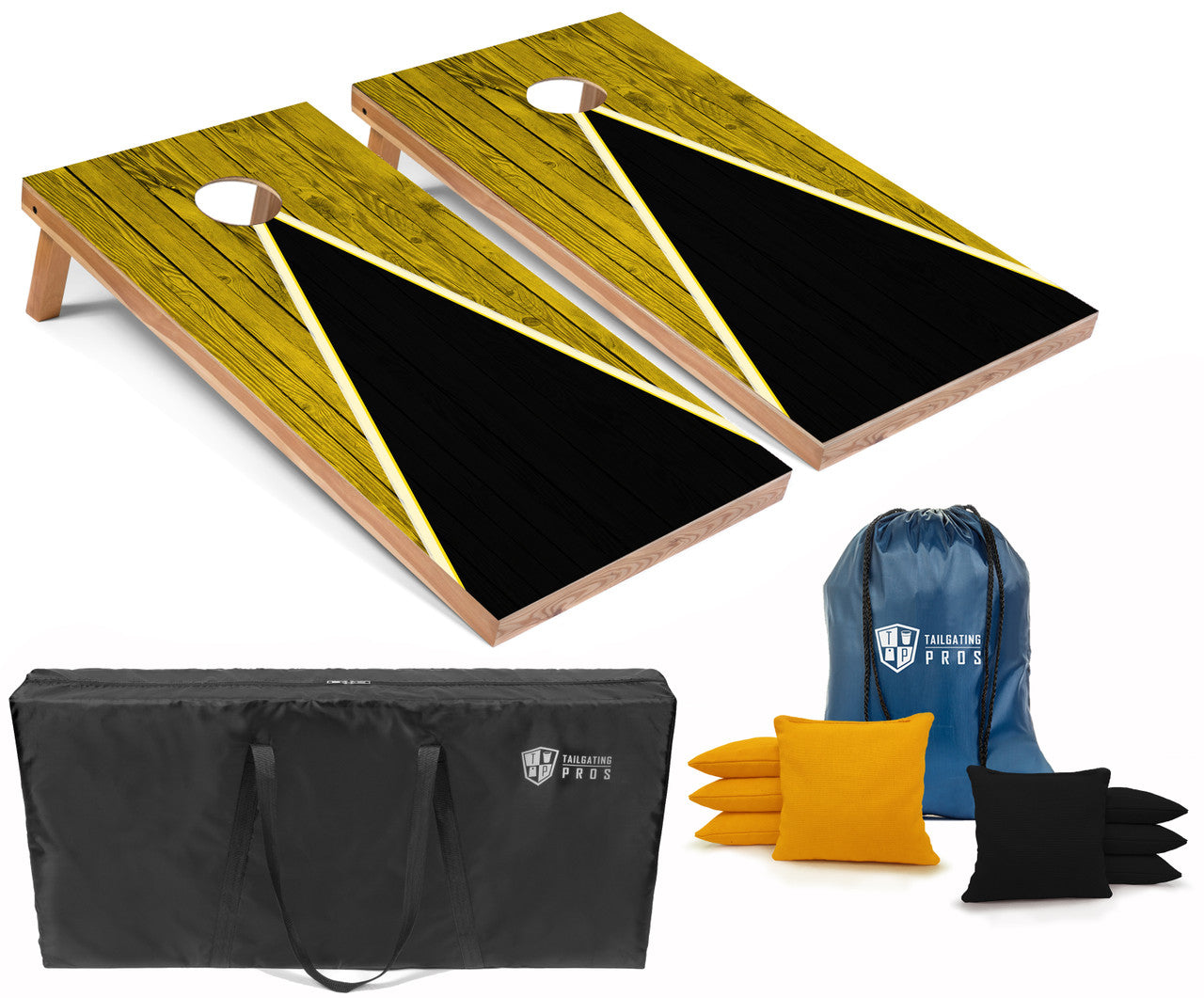 Multi-Color Pyramid Black & Red Cornhole Boards Set
