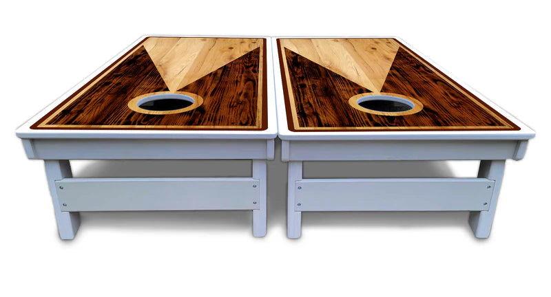 Rustic Wood Letter Custom Cornhole Boards Set