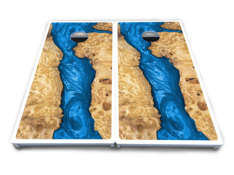Blue Expoxy Cornhole Boards Set
