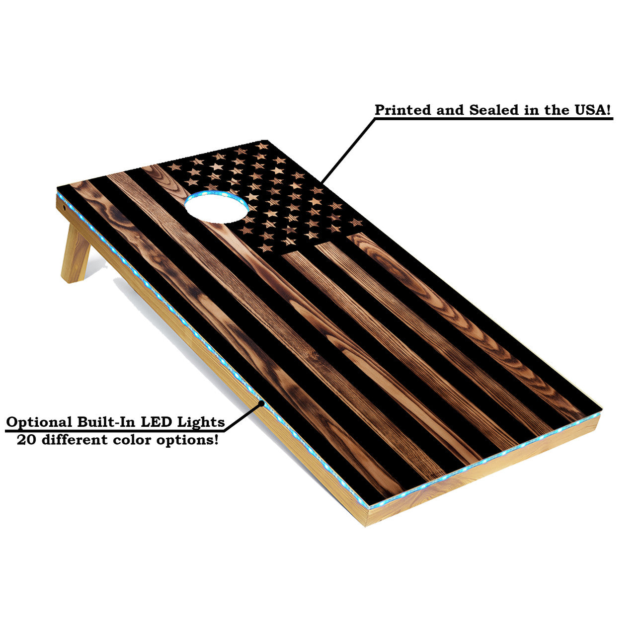 Rustic American Flag Lightweight Cornhole Boards Set