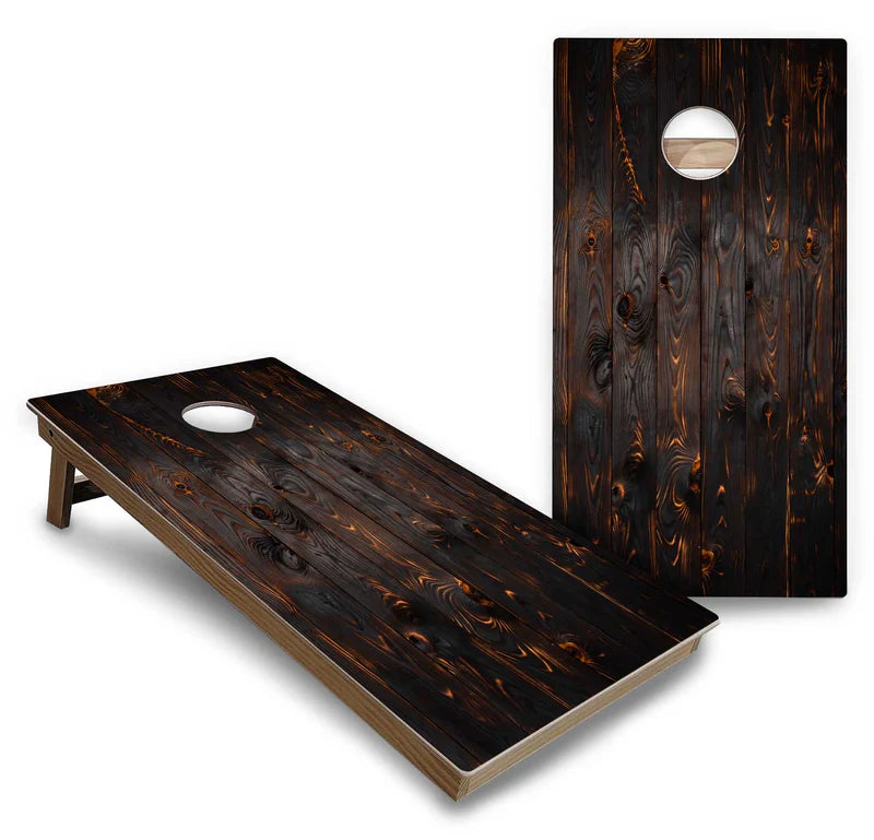 Rustic Wood Panel Design Cornhole Boards