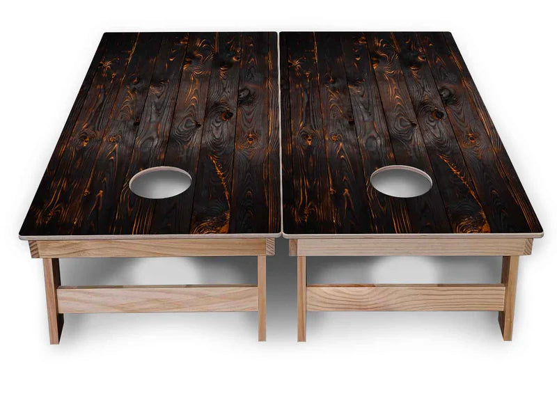 Rustic Wood Panel Design Cornhole Boards