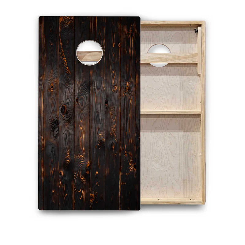 Rustic Wood Panel Design Cornhole Boards