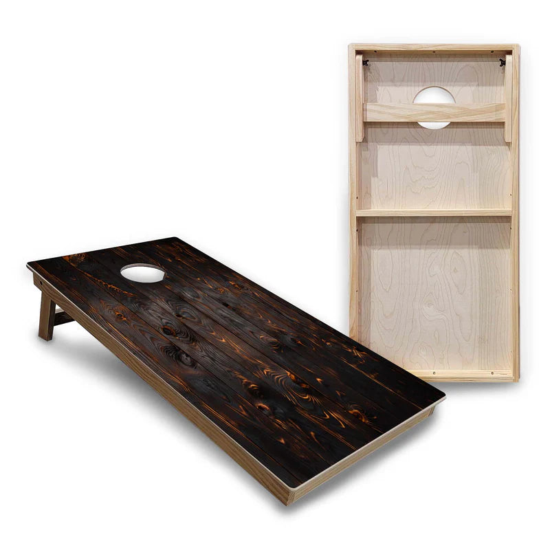 Rustic Wood Panel Design Cornhole Boards