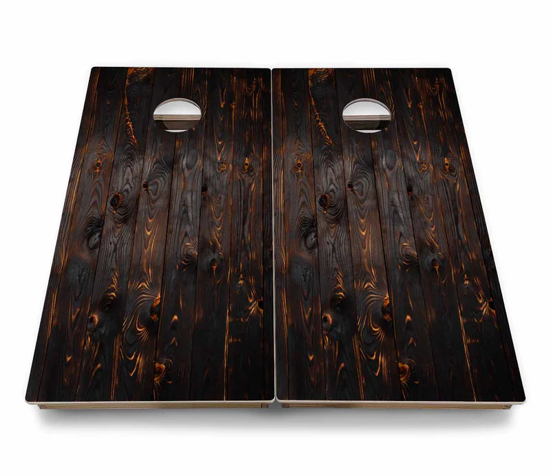 Rustic Wood Panel Design Cornhole Boards