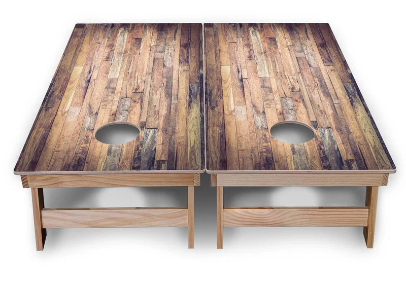 Rustic Wood Panel #2 Design Cornhole Boards