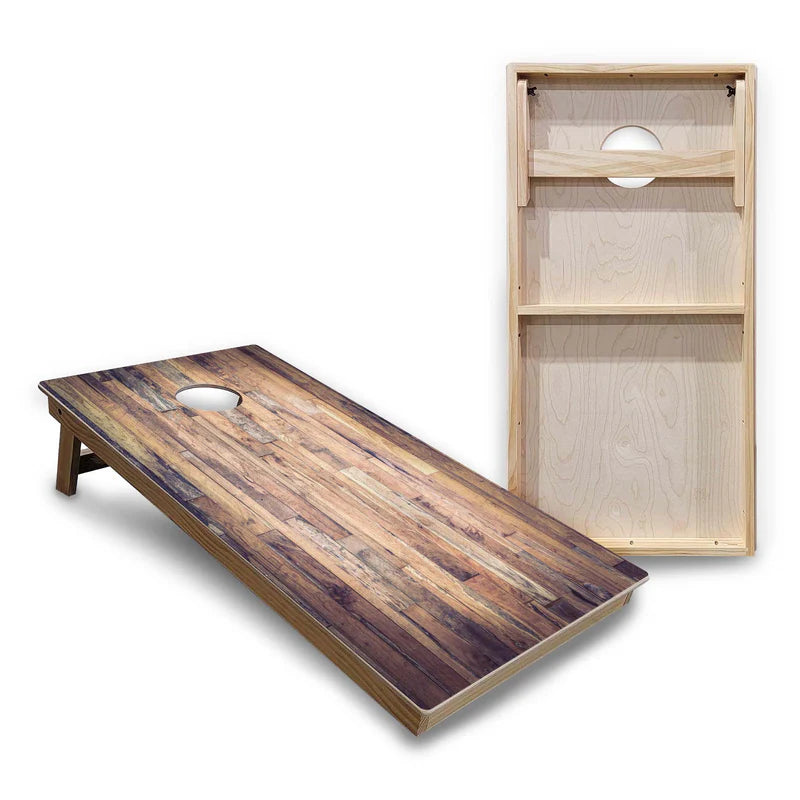 Rustic Wood Panel #2 Design Cornhole Boards