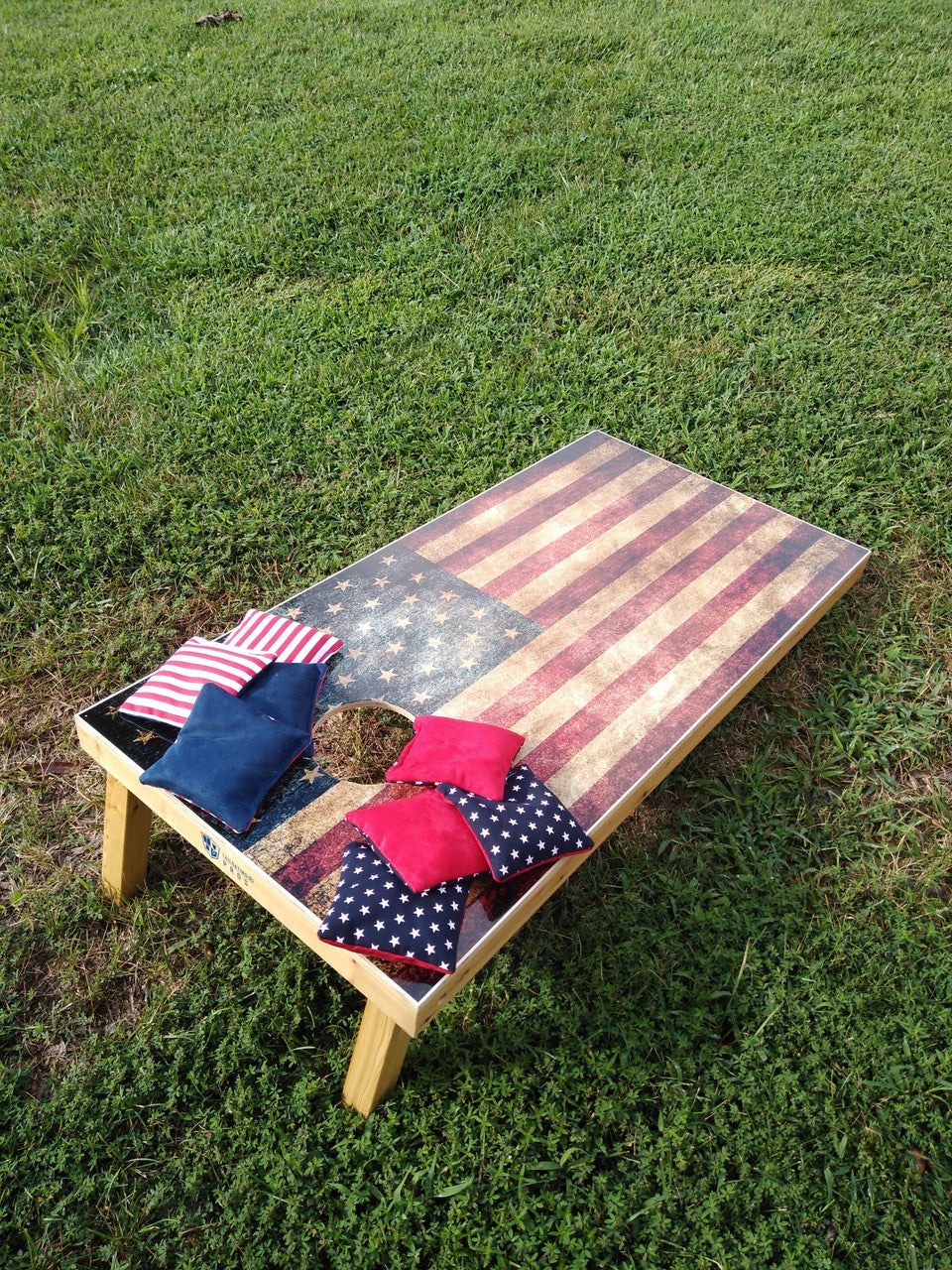 Distressed American Flag Lightweight Cornhole Boards Set