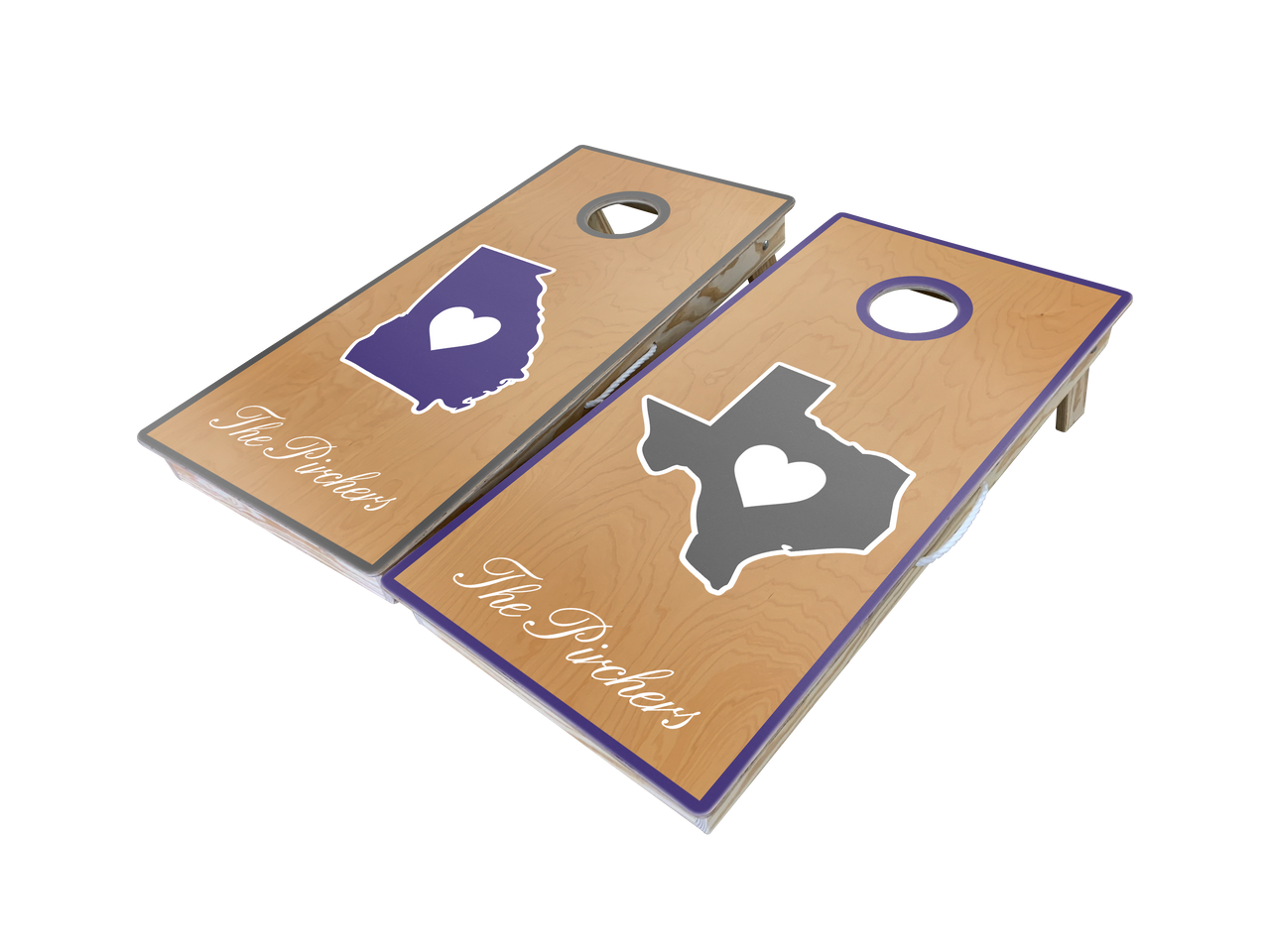 State Heart Custom Cornhole Boards Set