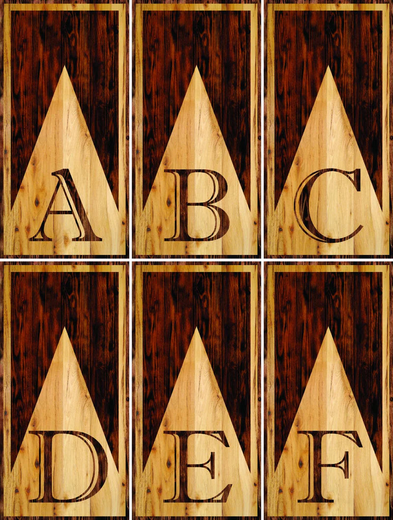 Rustic Wood Letter Custom Cornhole Boards Set