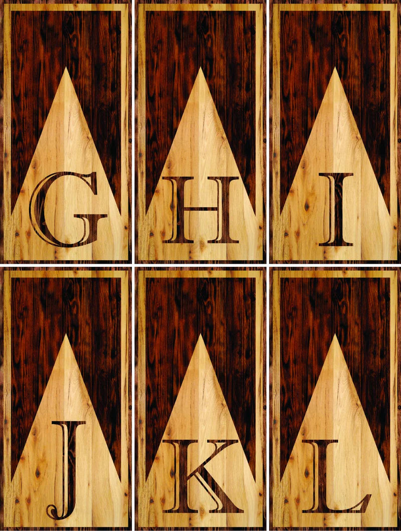 Rustic Wood Letter Custom Cornhole Boards Set