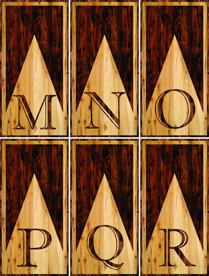 Rustic Wood Letter Custom Cornhole Boards Set