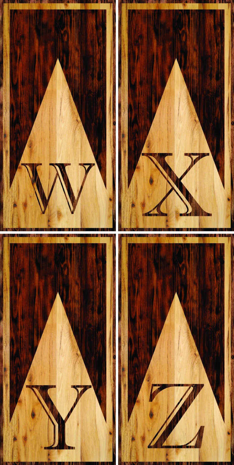 Rustic Wood Letter Custom Cornhole Boards Set
