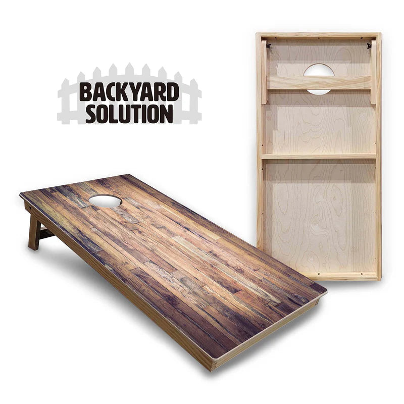 Rustic Wood Panel #2 Design Cornhole Boards