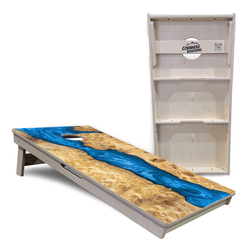 Blue Expoxy Cornhole Boards Set