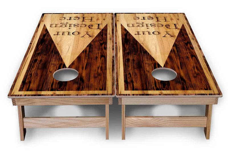 Rustic Wood Letter Custom Cornhole Boards Set