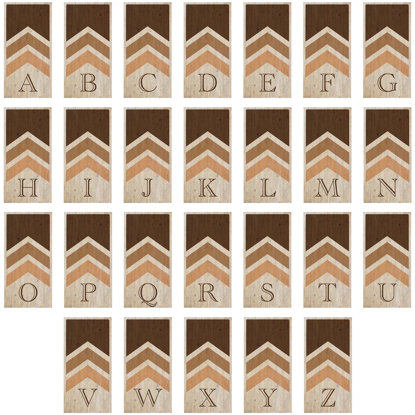 Natural Arrow Custom Letter Cornhole Boards Set