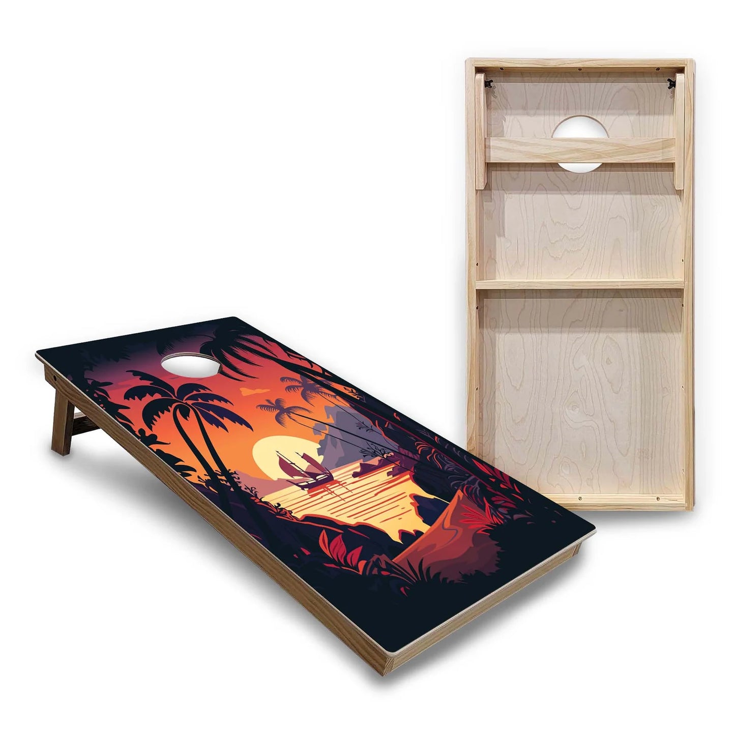 Tropical Island Custom Cornhole Boards