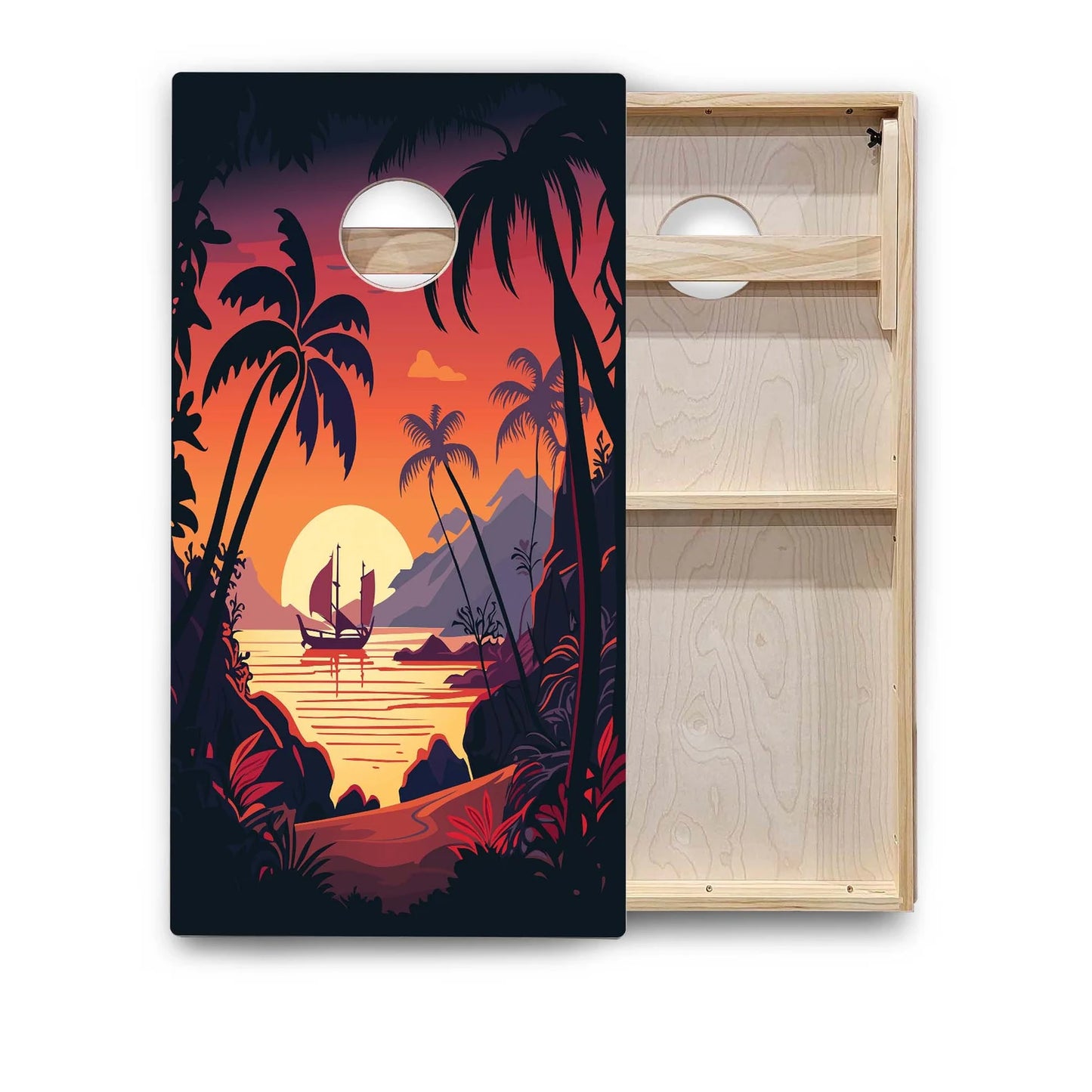 Tropical Island Custom Cornhole Boards
