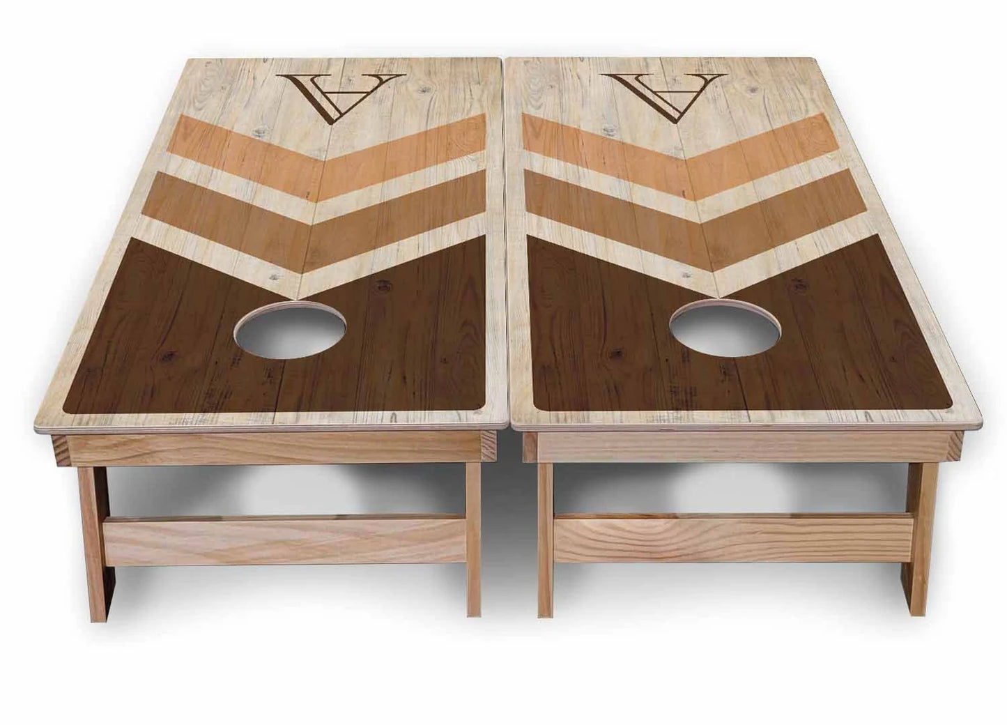 Natural Arrow Custom Letter Cornhole Boards Set