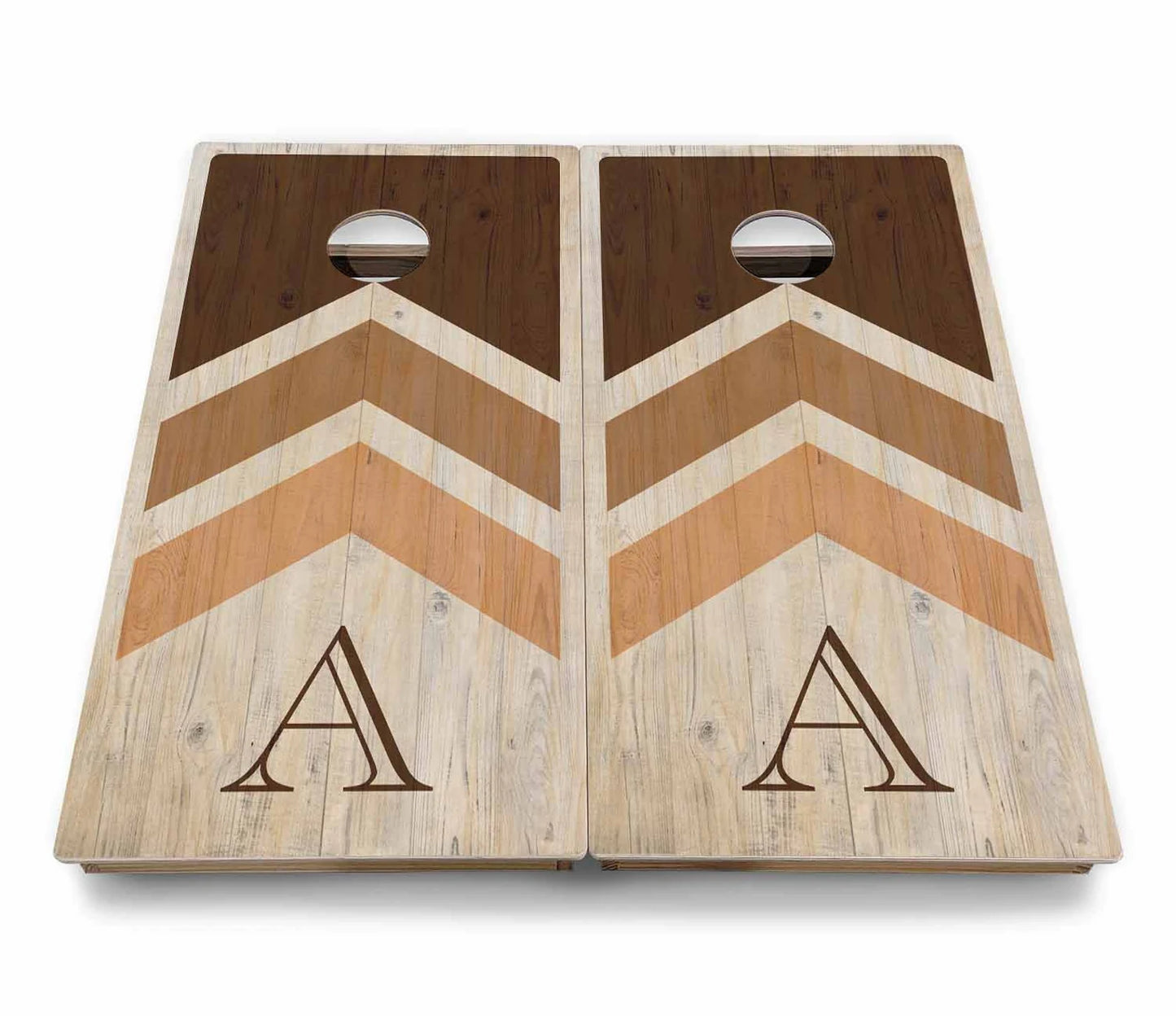 Natural Arrow Custom Letter Cornhole Boards Set