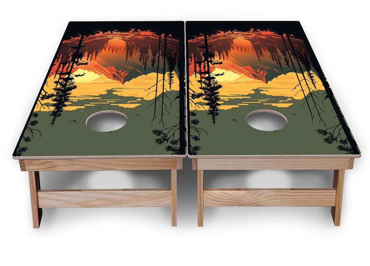 Mountain Sunset Cornhole Boards