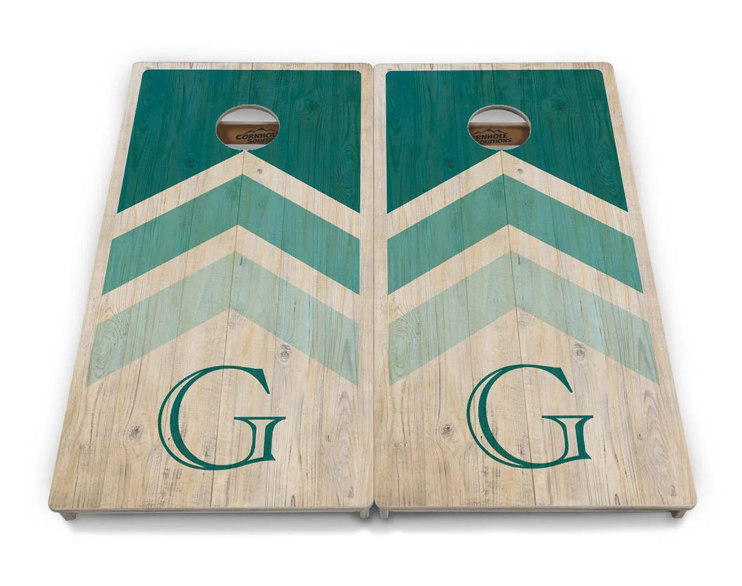 Green Arrow Custom Letter Cornhole Boards Set