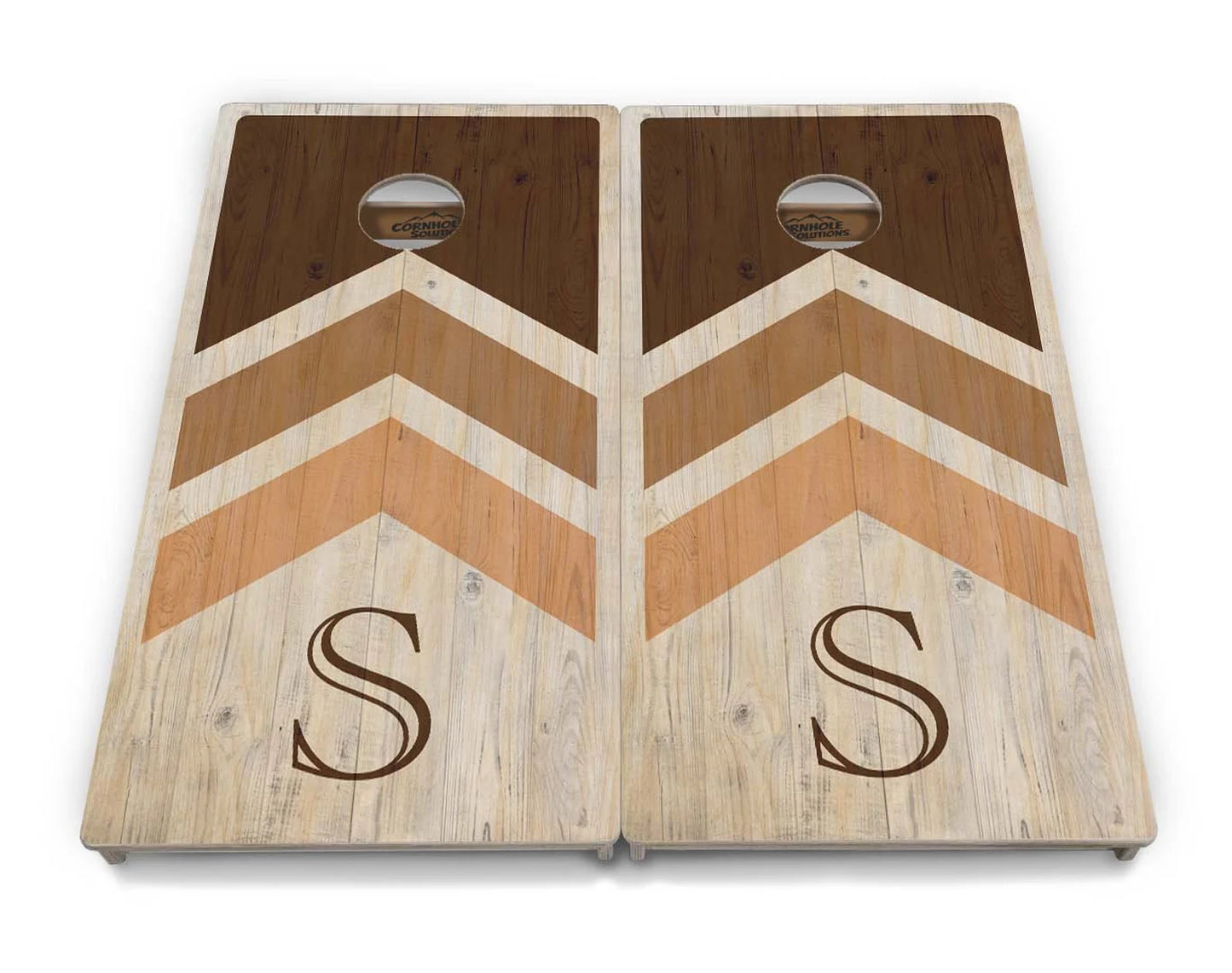 Natural Arrow Custom Letter Cornhole Boards Set