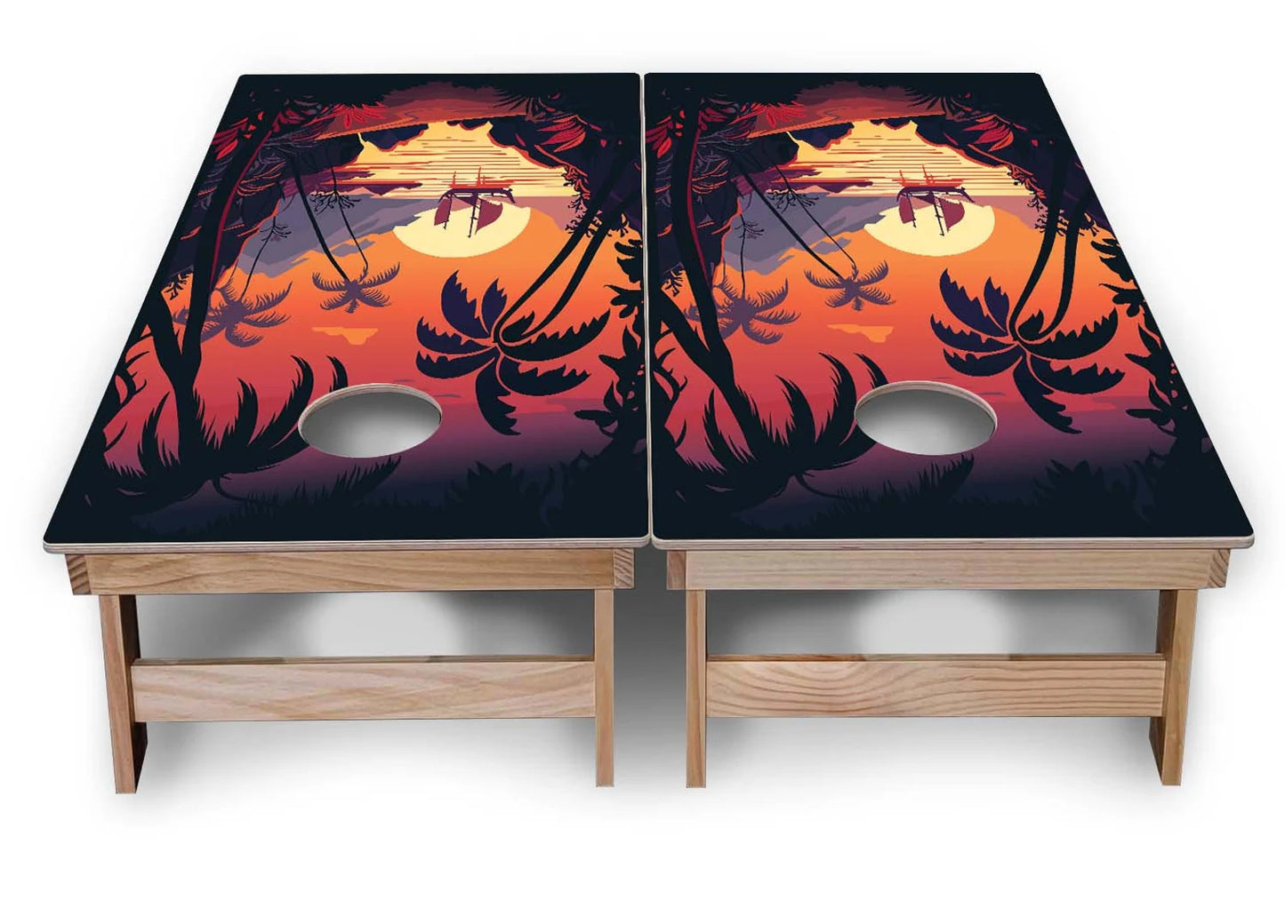 Tropical Island Custom Cornhole Boards