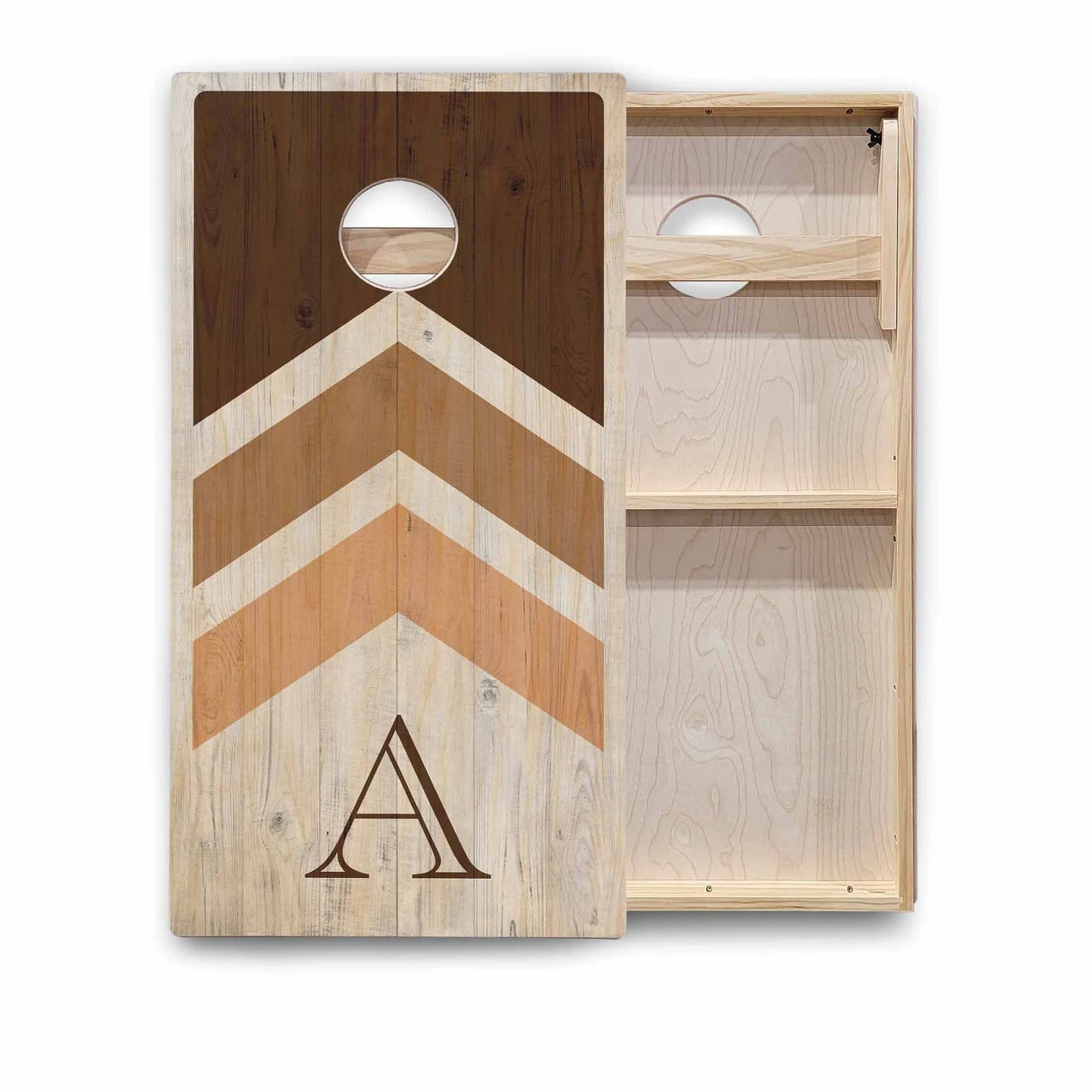 Natural Arrow Custom Letter Cornhole Boards Set