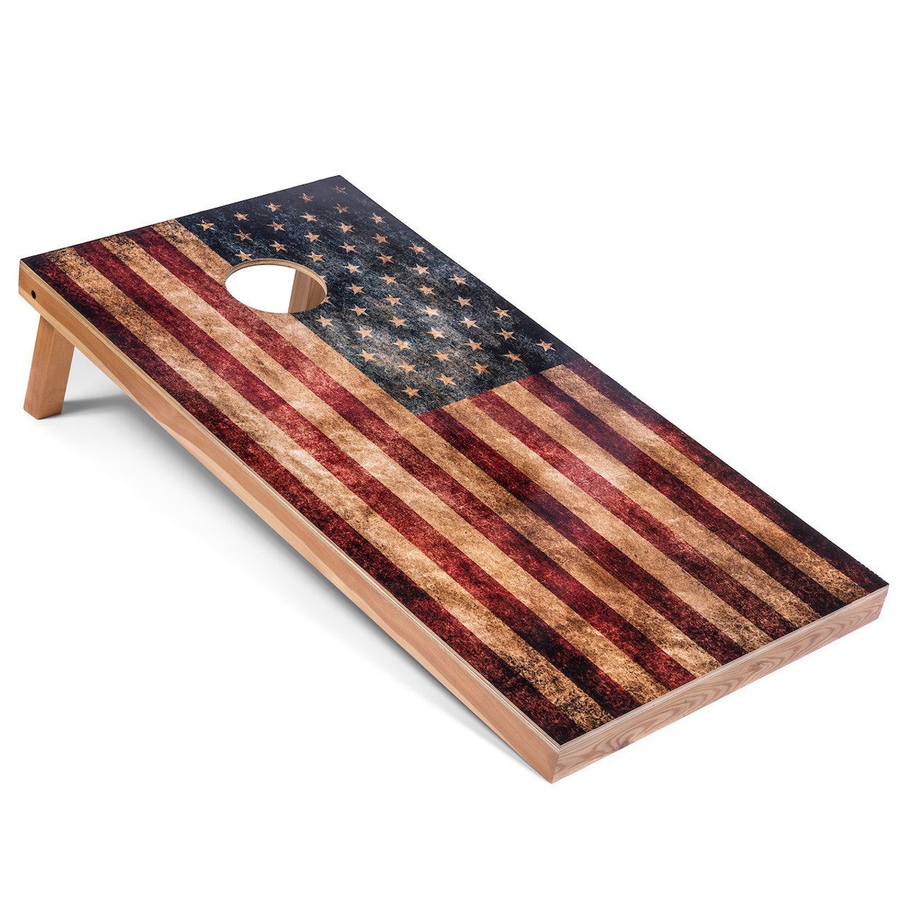 Distressed American Flag Cornhole Boards Set
