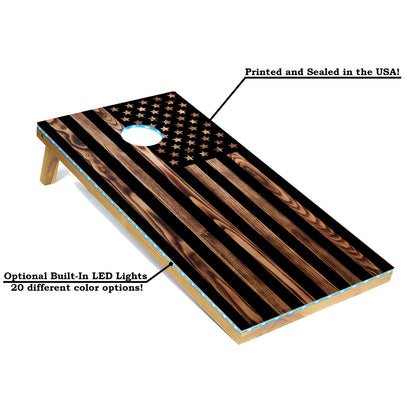 Rustic American Flag Lightweight Cornhole Boards Set
