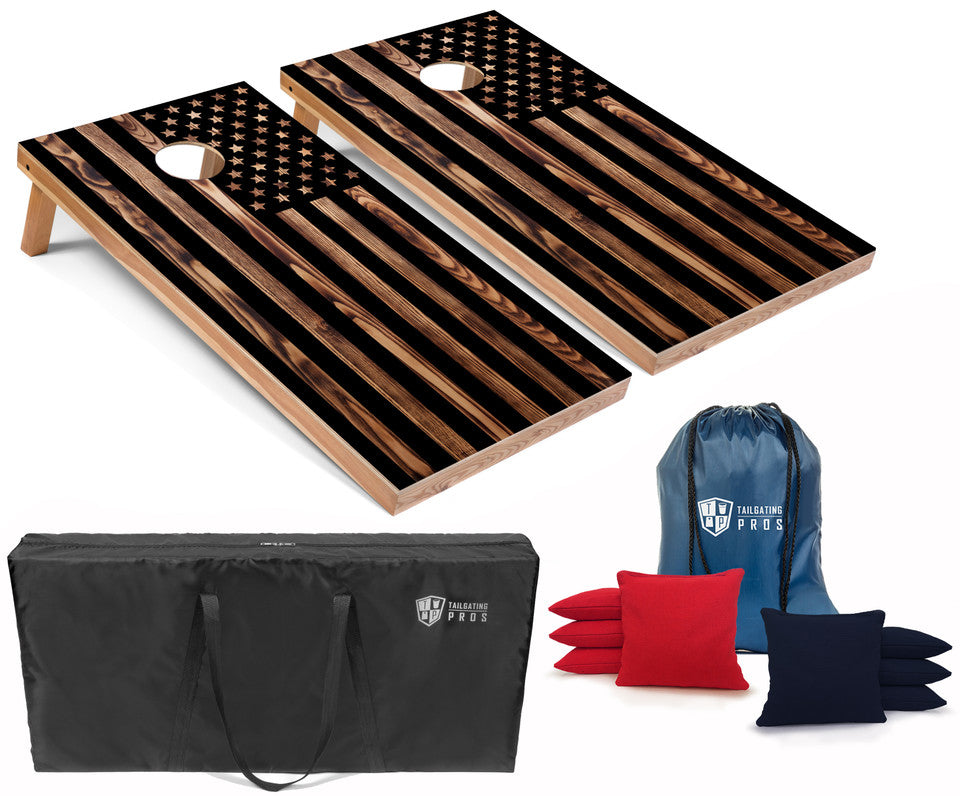 Rustic American Flag Lightweight Cornhole Boards Set