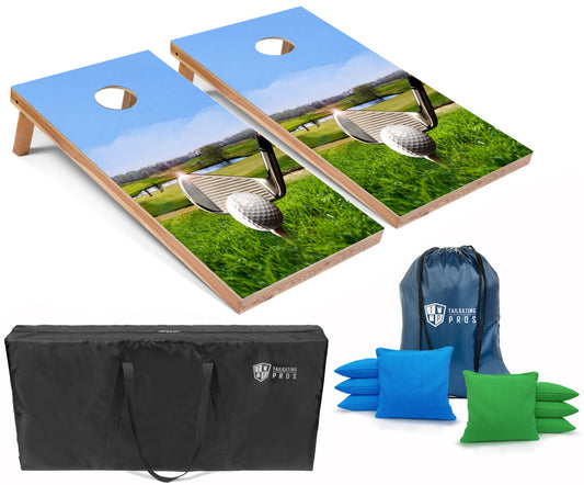 Golf Theme Lightweight Cornhole Boards Set