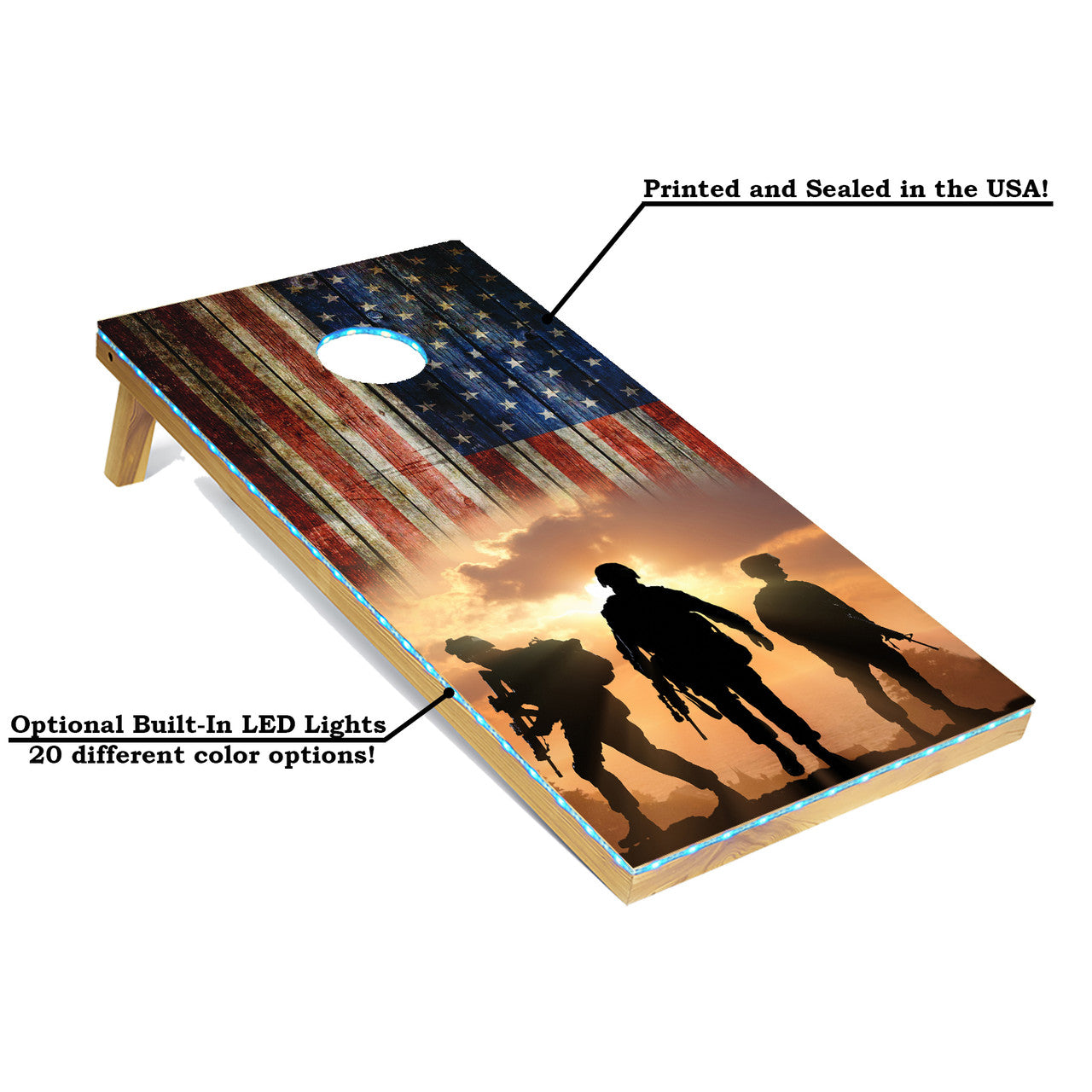 American Troops Lightweight Cornhole Boards Set