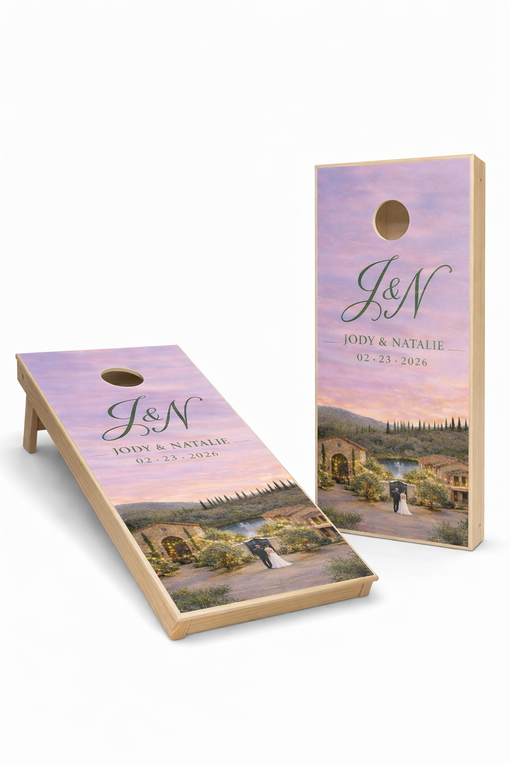 Wedding Monogram Custom Cornhole Boards Set
