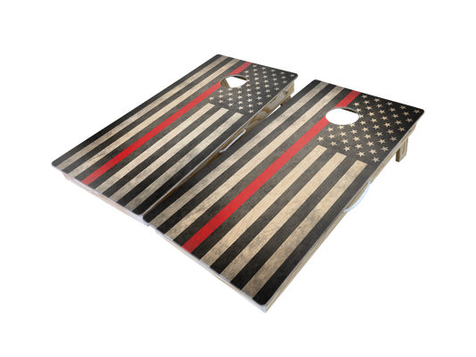 Red Line American Flag Premium Cornhole Boards