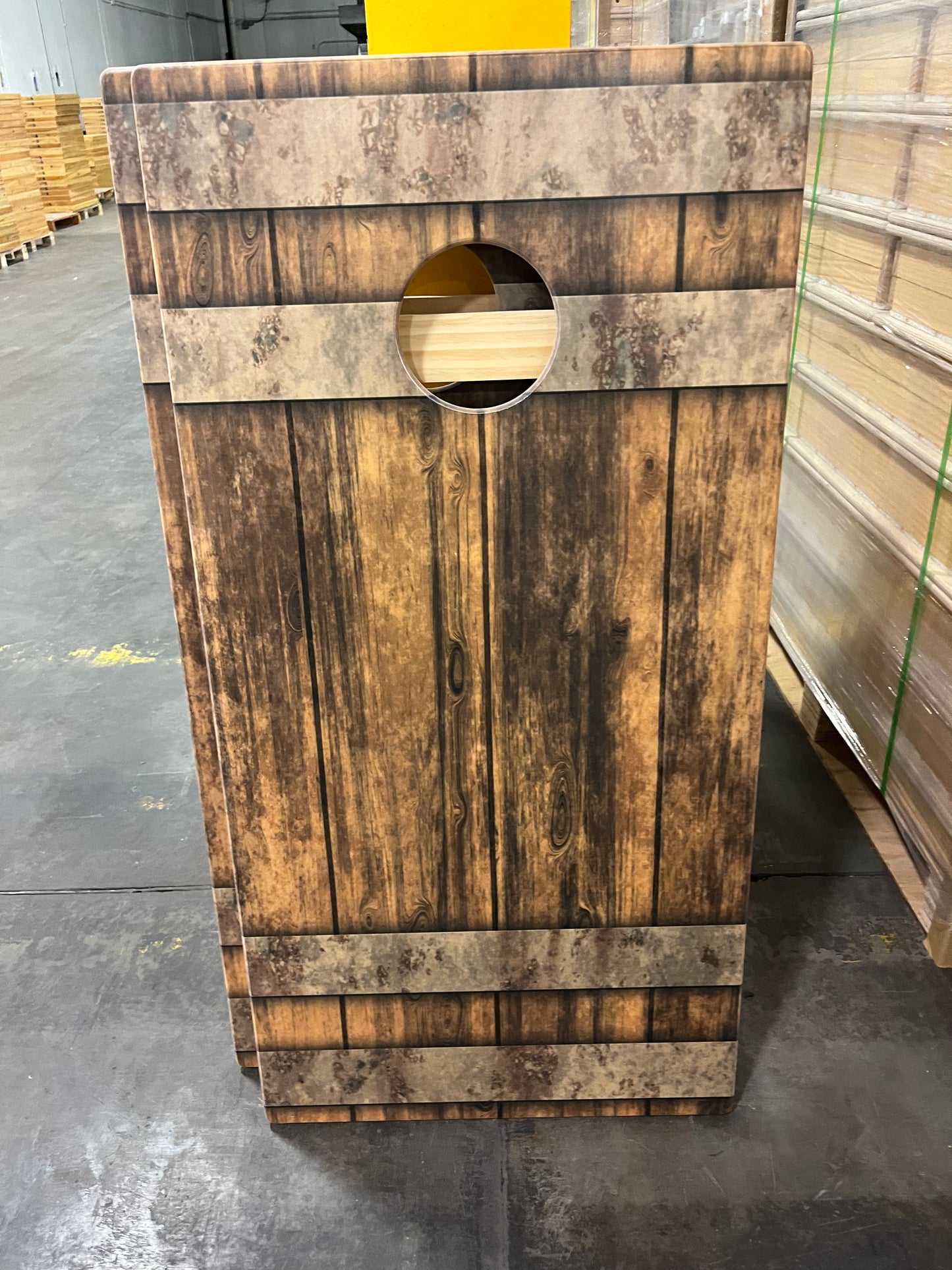 Personalized Wooden Barrel Cornhole Boards Set