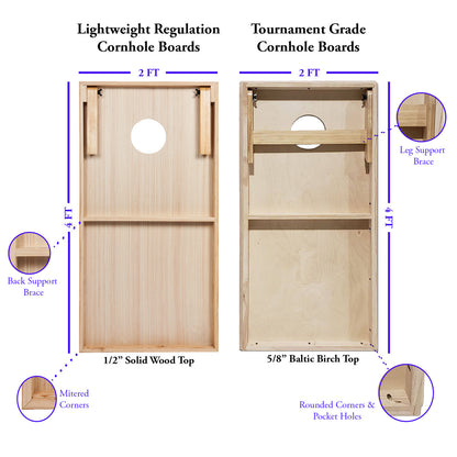 Rustic Lightweight Cornhole Boards Set