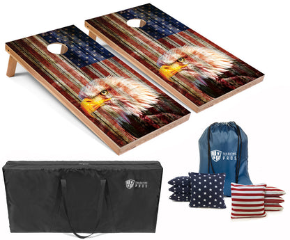 American Flag Bald Eagle Lightweight Cornhole Boards Set