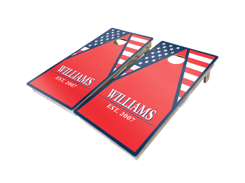 Stars & Stripes Monogram Custom Cornhole Boards