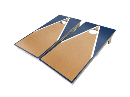 Tri-Stained Blue Cornhole Boards Set