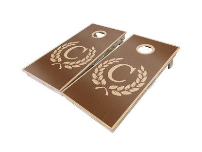 Classic Crest Monogram Custom Cornhole Boards Set