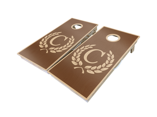 Classic Crest Monogram Custom Cornhole Boards Set