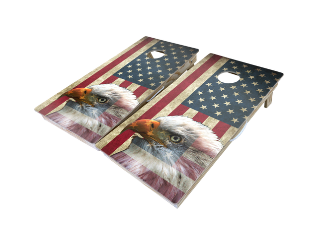American Flag Bald Eagle Cornhole Boards