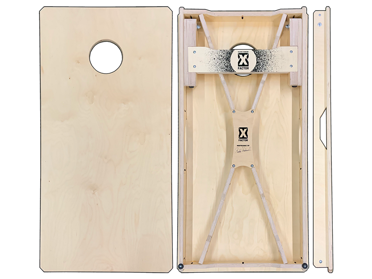 White & Gold Monogram Custom Cornhole Boards Set